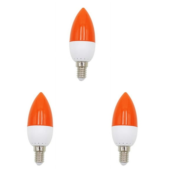 3X E14 LED Color Candle Tip Bulb, Color Candle Light,Red