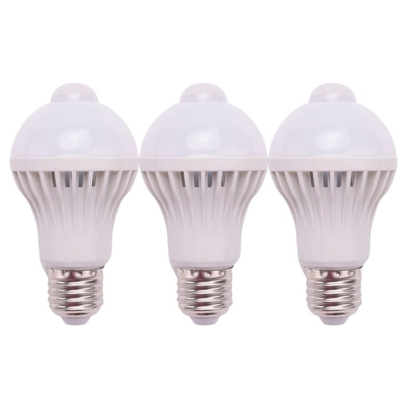 3X E27 LED Bulb Light Motion Sensor Light LED PIR Motion Sensor Lamp Globe Bulb Light Lamp, 5W,3 x Sensor Light Bulb,Cool white light