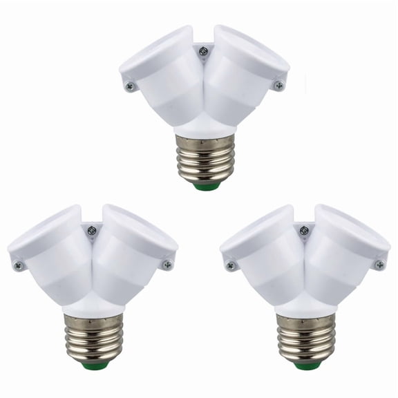 3X E27 to E27 Light Lamp Bulb Socket 2 Splitter Converter