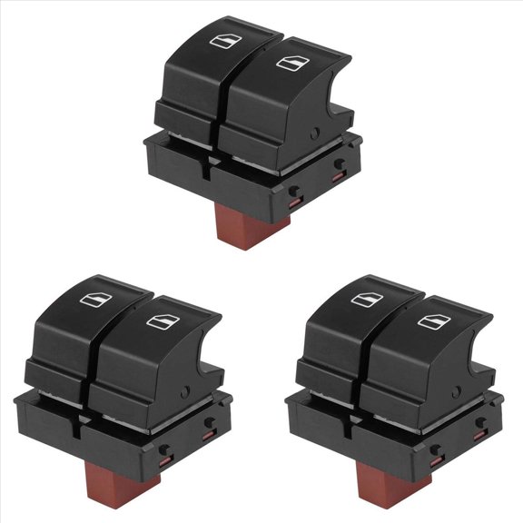 3X Electric Power Window Switch Button 1Z0959858 Fit for Fabia 2 1Z Roomster,3 x Power Window Switch,Black&Brown