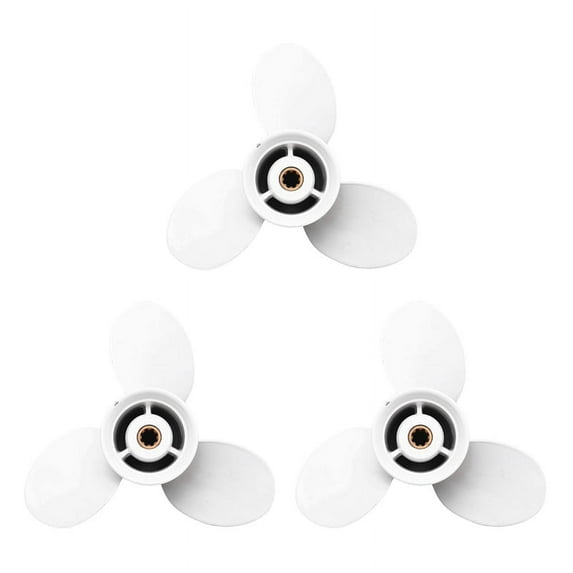 3X Engine Outboard Propeller 3-Bladed Paddle 683-45941-00-El 9 1/4 x 12 for Diameter 235mm White 3