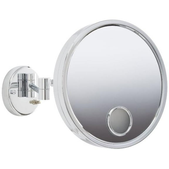 3X Euro Lighted Wall Mount Mirror in Chrome