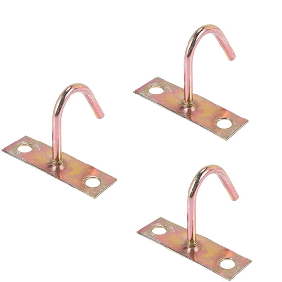 3X Fan Fixture Metal J Shaped Ceiling Mount Hook Hanger 80mm Height,3 x Ceiling Mount Hook,bronze
