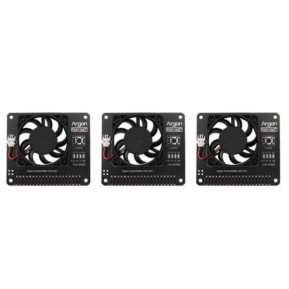 3X Fan HAT for 4/ 3 Cooling Fan with Software Adjustable Speed / 40mm Big Fan for Raspberry Pi4