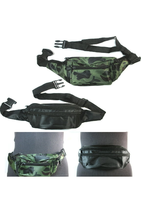 3X Fanny Pack Travel Utility Bag Waist Pouch Belt Hip Adjustable 3 Pocket Sports