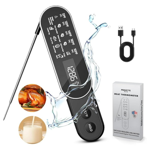 3X Faster 0.5s Instant Read Meat Thermometer, 2025 Rechargeable ±0.5 ℉ NIST Certified Wireless Food Thermometer, Waterproof, Auto Wake/Sleep, Rotation Display & Temp Lock for BBQ, Candy, Grill
