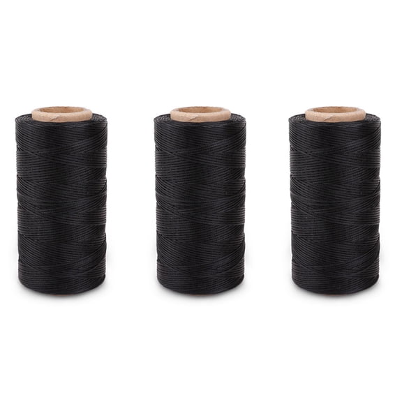 3X Flat Wax Wire Coil 260M Leather Leather DIY DIY Black