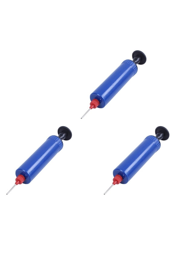 3X Football Soccer Inflatable Ball Hand Pump with Needle Blue