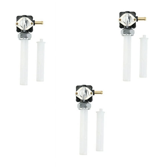 3X Valve Petcock with Male Thread Features 61338-94D for FLST, FXST, FLT, FXD 1995-2001,3 x Valve Petcock,Black