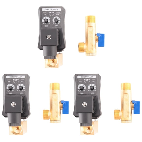 3X G1/2 DN15 230V Automatic Timed Water Tank Electronic Timed Drain Valve for Air Compressor Condensate Management