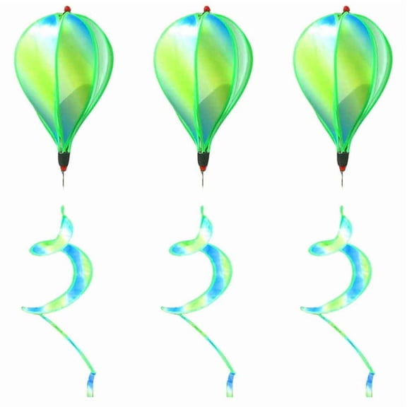 3X Garden Spring Hot Air Balloon Pendant Rotating Windmill Hanging Decoration I