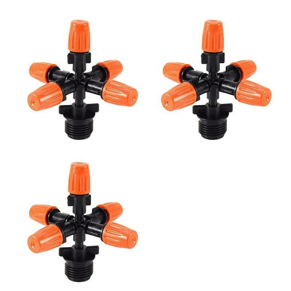3X Garden Sprinklers Automatic Watering Grass Lawn 360 Degree Circle Rotating Water Sprinkler 5 Nozzles Garden Pipe Hose