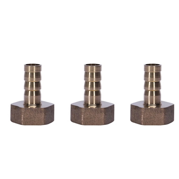 3X Gold Brass Fitting 10mm Hose Barb 1/2 Inch NPT Female Thread Straight Connector
