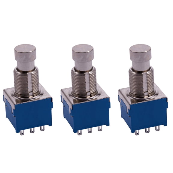 3X Guitar Effects 3PDT 9-Pin Latching Stomp Pedal Footswitch Foot Switch Blue,3 X Footswitch,Blue