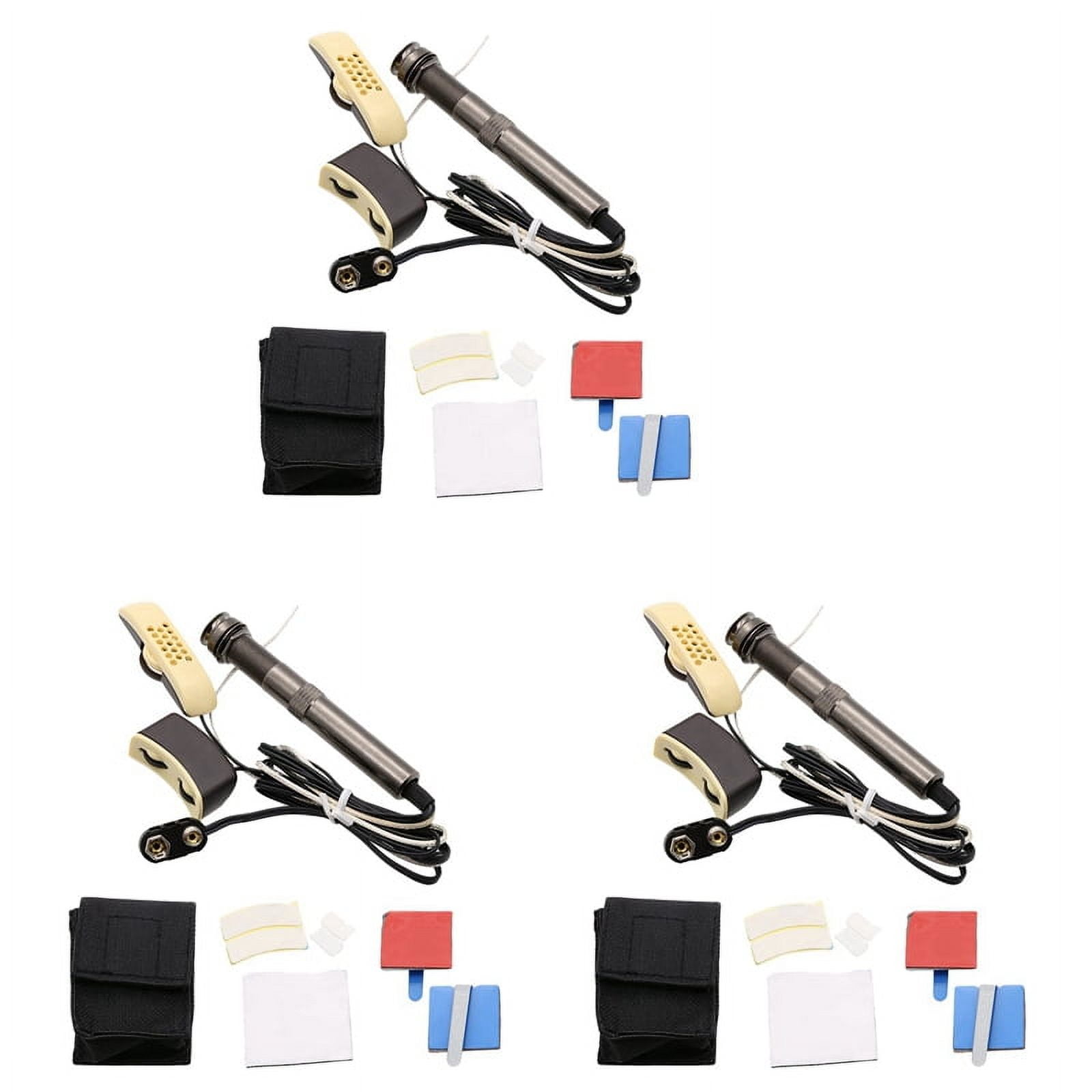 3X Guitar Pickup A-202 Guitar Equalizer Piezo Pickup Amplifier Tuner with 6.35Mm Output Jack (with Microphone)
