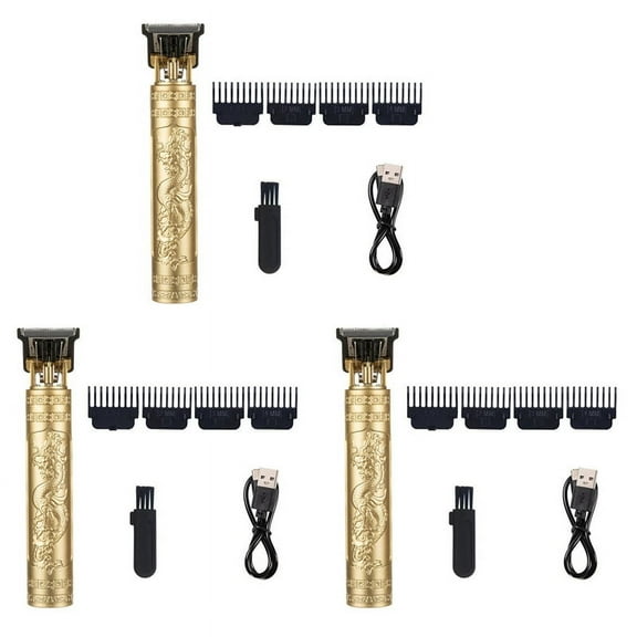 3X Haircut for Men Recharge Shaver Adult Electric Vintage Clipper Home USB Charging Barber Shop B