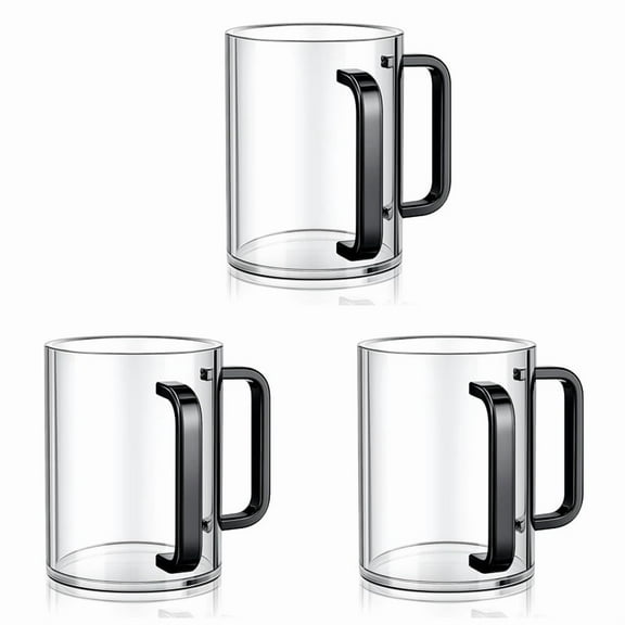 3X Hand Washing Cup with Dual Handles Acrylic Washing Cup for Netilat YadayimNegel Vasser Wash Cup Handles Black