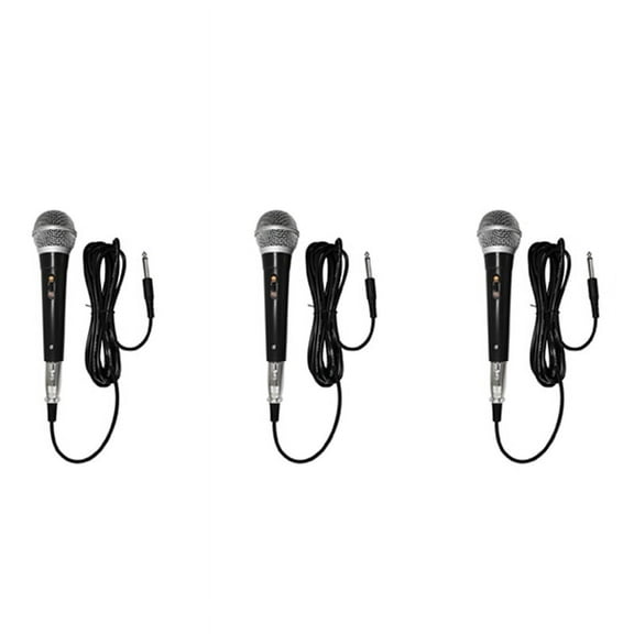 3X Handheld Professional Wired Dynamic Microphone Clear Voice Mic for Karaoke Vocal Music Performance