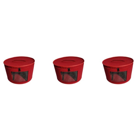 3X Hat Box Organizer Round Travel Hat Boxes Foldable Hat Storage Bag with Lid Large Hat Storage Box Hat Boxes D