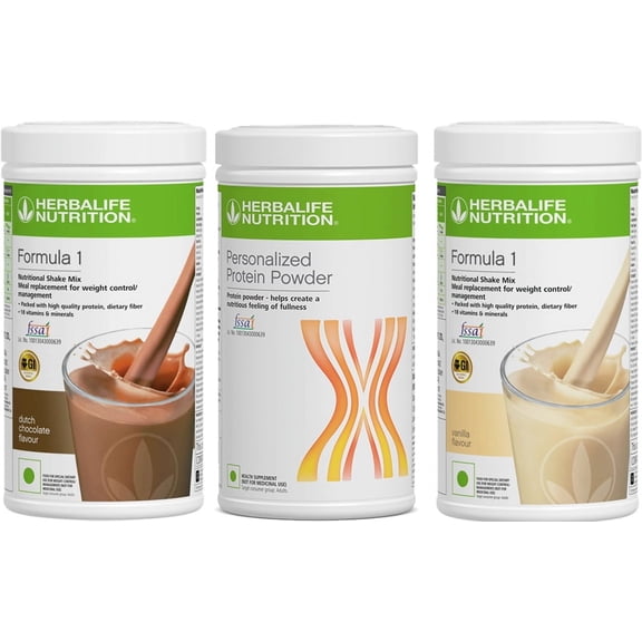 3X Herblife Nutrition Shake Mix -French Vanilla With Dutch Chocolate And Personalized Protein Powder 400g For Weight Loss
