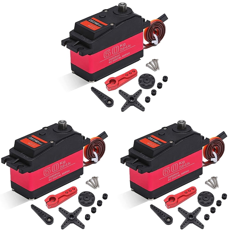ZEZEFUFU Servo Numérique 60 Kg Metal Gear 1/6 – Pour Axial SCX6, 6-8,4 V, 180°, Cuivre/Alu