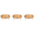 thumbnail image 1 of 3X Home Food Tray Vintage Fruit Plate Table Snack Iron Storage Box Oval Tray Gold Fruit Basket Desk Decor, 1 of 1