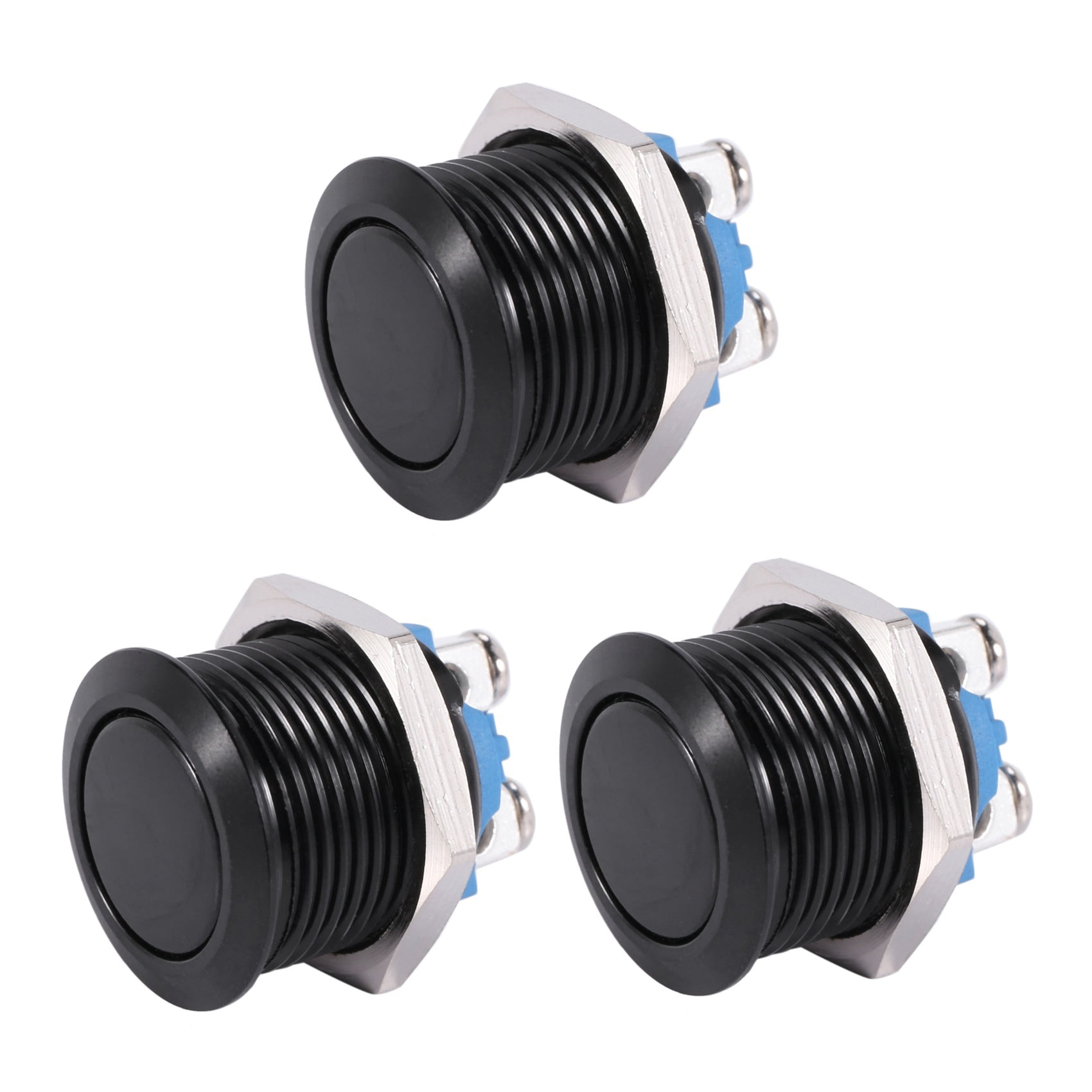 3X Horn Switch Horn Button Push Button Switch for Car 16mm 12V