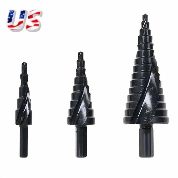 3X Hss Step Drill Bit Set Large Cone Titanium Bit Set 6/8/10Mm Shank Hole Cutter