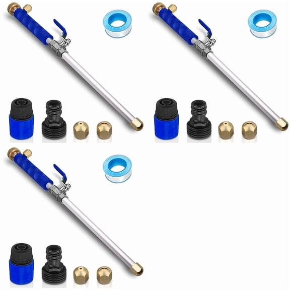 3X Hydro Jet Washer High Pressure Power Washer Wand Water Hose with 2 Hose Nozzle Auto Watering Sprayer