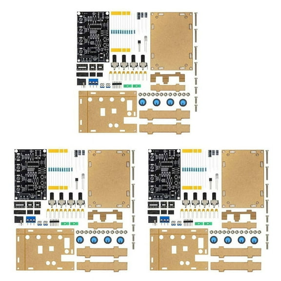 3X ICL8038 Function Signal Generator Module Sine Square Triangle Signal Generators DIY Welding Practice Kit with Case,3 x signal generator DIY kit with shell,Black