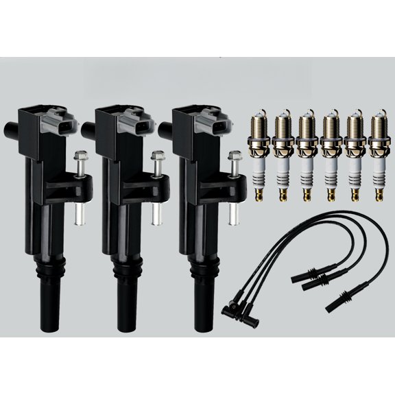 3X  Ignition Coil + 6X Iridium Spark Plug + 3X Wire For Dodge Jeep 3.7L UF640