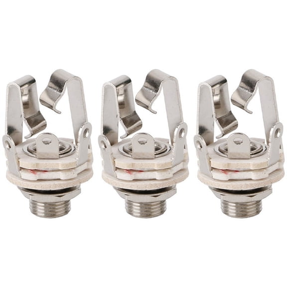 3X Jack 6.5 Two-Channel Audio Cable Connector Plug Socket with A Switch Stereo 6.5 Female for Guitar