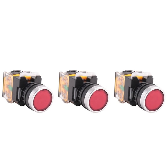 3X LA38-11/203 Push Button Momentary Heavy Duty Power Switch Red,3 x LA38-11/203 Momentary Heavy Duty Switch,Red