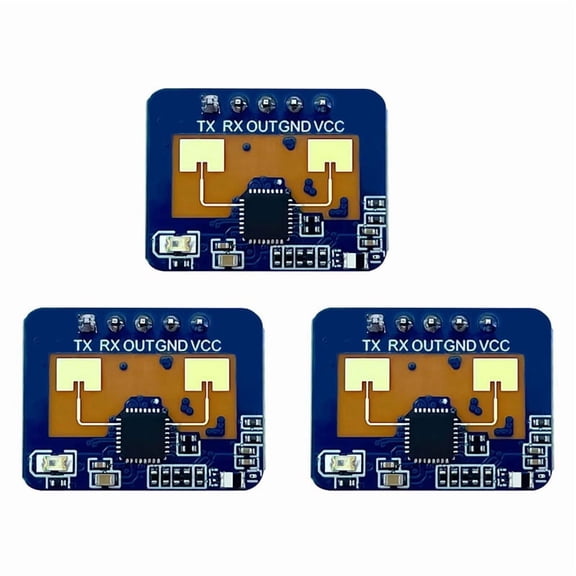 3X LD2410C 24G Radar Human Presence Sensor FMCW Radar Millimeter Wave Motion Detection Module DC5V,3 x Module,Blue
