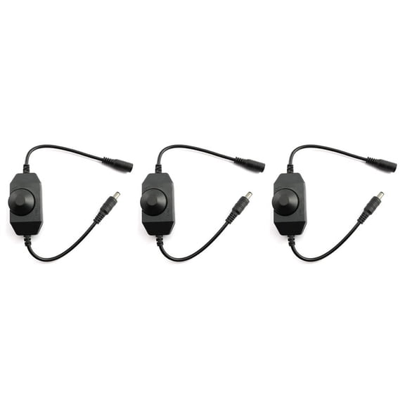 3X LED Bar Light Dimmer, DC 12V-24V 6A Dimmer Switch, Suitable for LED Bar Light, LED Rope Light 3528, 5050, 5630(Black)