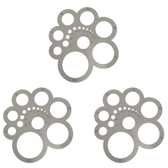 3X Leather Cutting Tool Corner Cutter Circle Drawing Template Metal Ruler for Leathercraft Woodworking Sewing DIY Craft,3 x Leather Cutting Tool,Silver