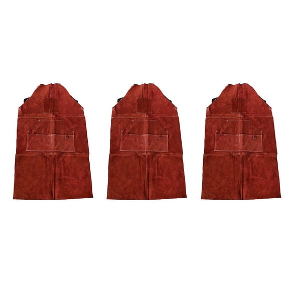 3X Leather Welding Apron - Heat & - Heavy Duty Work Forge Apron with 6 Pockets, 42Inch