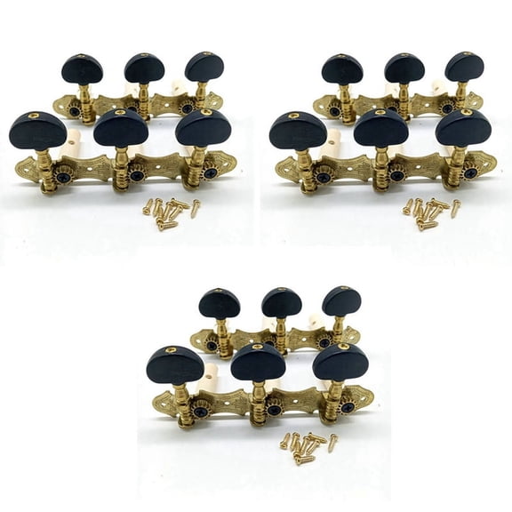 3X Left Right Classical Guitar String Tuning Pegs Machine Heads Tuners Keys 3L3R Professional Guitar Accessories,Black,3 x Left Tuning Peg 3 x Right Tuning Peg,Black&Gold