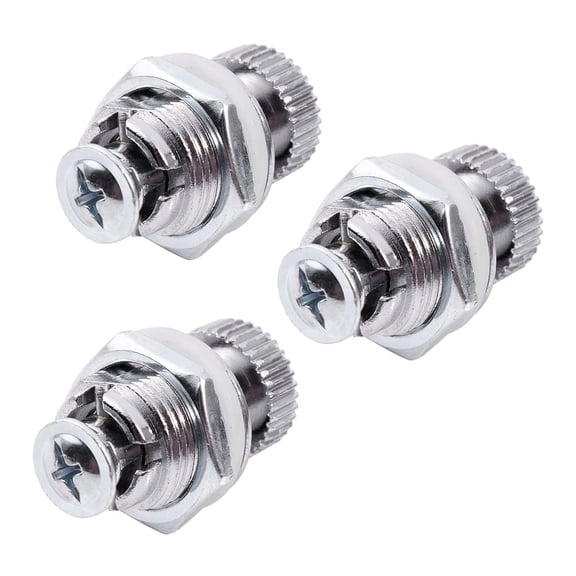 3X Lever Lock for Furniture, with Round Knob, External Thread 1.7 cm,3 x lever lock without key,silver
