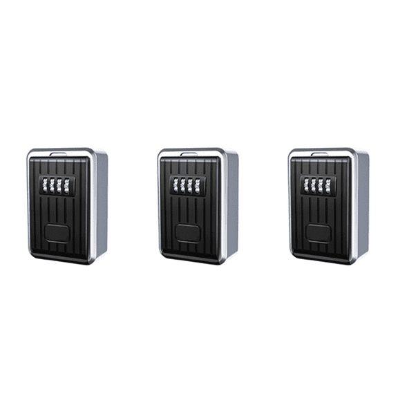 3X Lock Box 4 Digit Combination Waterproof Box Weather Resistant Key Hider with Resettable Code Key Storage Wall Mounted