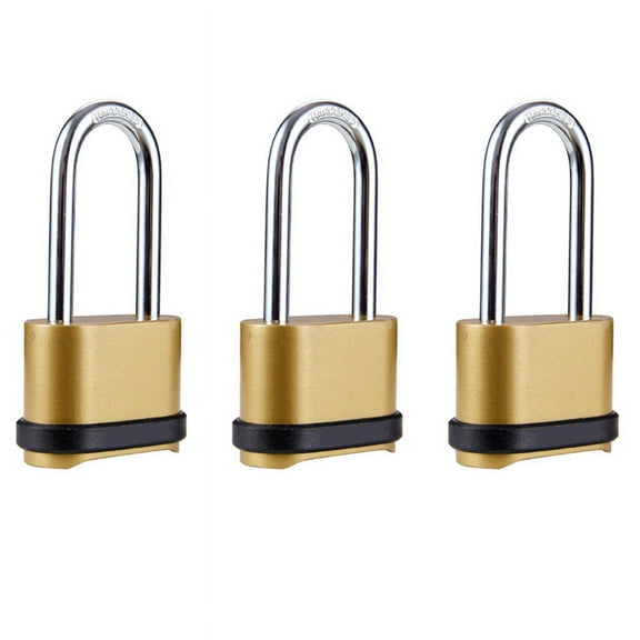 3X Long Beam Combination Lock, Padlock, Extended Lock Hook Bottom, Four Zinc Alloy All-Metal Long Hook Combination Lock