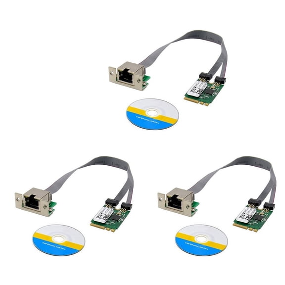 3X M.2 A+E KEY 2.5G Ethernet LAN Card RTL8125B Industrial Control Network Card PCI Express Network Adapter