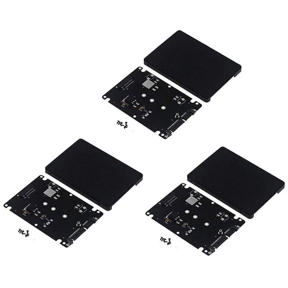 3X M.2 NGFF to 2.5 Inch SSD/MSATA to Adapter Card Case (B Key for PC Adapter M2 +M Desktop Socket NGFF ),3 x NGFF SSD To 2.5 Adapter Card Case,black