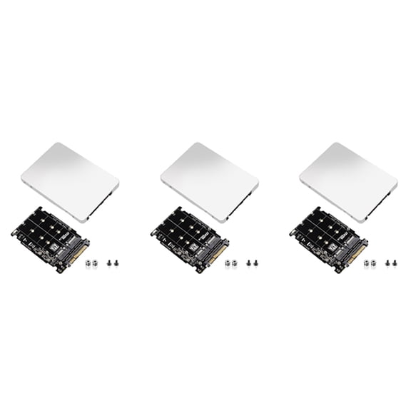 3X M.2 SSD to U.2 Adapter 2in1 M.2 NVMe and -Bus NGFF SSD to PCI-E U.2 SFF-8639 Adapter PCIe M2 Converter,with Shell,3 x adapter plate 3 x shell 3 pack x Screws,silver