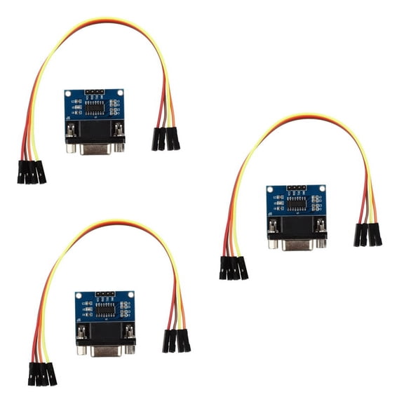 3X MAX3232 RS232 Serial Port to TTL Converter Module DB9 Connector with 12 Jump Cables,3 x RS232 Serial TO TTL Converter Module 12 x Jumper Wire,as shown