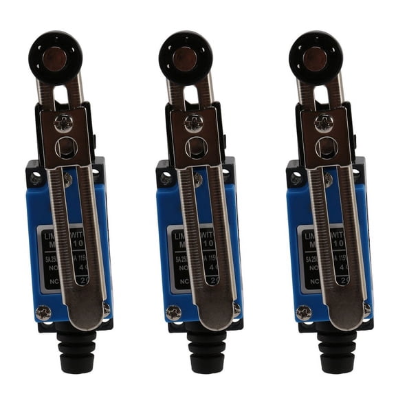 3X ME-8108 Momentary Rotary Adjustable Roller Lever Arm Limit Switch,3 x Limit Switch,As Shown