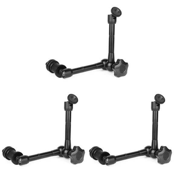 3X Magic Arm 11 Inch Articulating Arm Magic Friction with Hot Shoe Mount & 1/4 Inch Tripod Screw for DSLR Camera,3 x Articulating Arm,black