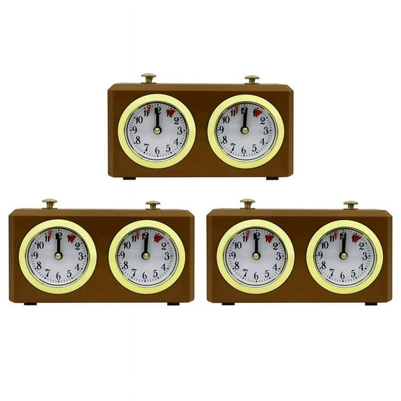3X Mechanical Chess Clock Analog for Chess Game Timer Clock Official Clocks No Battery Needed,3 x Chess Timer,as shown