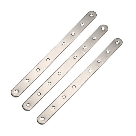 3X Metal 8 Holes Flat Straight Corner Brace Angle Bracket 250mm
