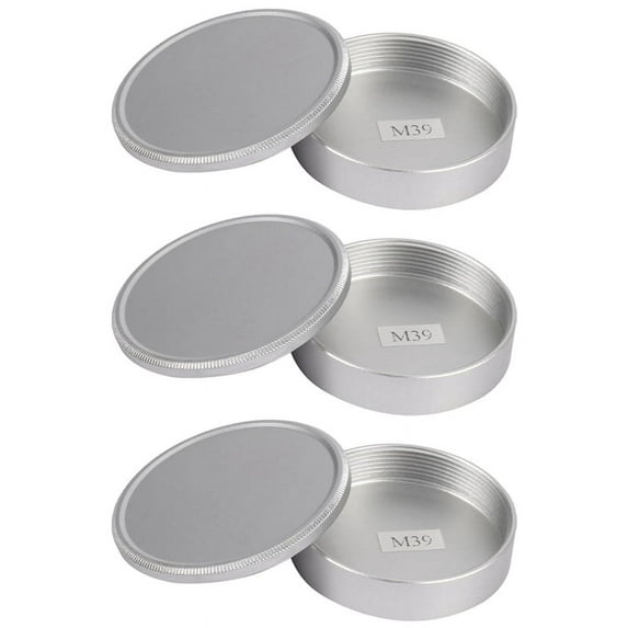 3X Metal Body Cap and Lens Rear Cap Set for M39 Ltm Screw Mount Mcm39S(Silver)